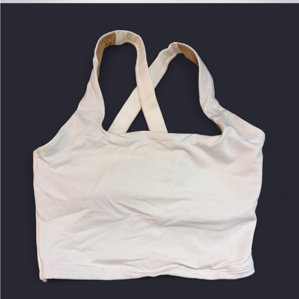Women's white Cross-Back sports bra